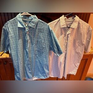 Peter Millar men’s short sleeve beach shirts (2).Sharp cocktail & fishbone print
